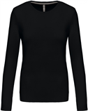 Kariban Dames T-shirt 
<br />Ronde hals lange mouwen