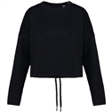 Ecologische cropped damessweater met ronde hals NS429 