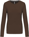 Kariban Dames T-shirt 
<br />Ronde hals lange mouwen