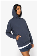 Duurzame uniseks oversized verwassen sweater met capuchon NS448