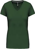Kariban Dames T-shirt 
<br />V-hals Korte Mouwen