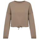 Ecologische cropped damessweater met ronde hals NS429 