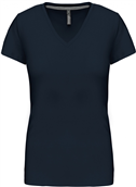 Kariban Dames T-shirt 
<br />V-hals Korte Mouwen