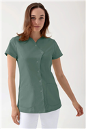 GREEN Stretch tuniek dames - asymetrische knoopsluiting