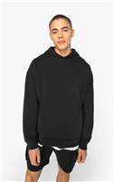 Duurzame uniseks oversized verwassen sweater met capuchon NS448