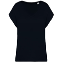 Ecologisch baggy dames-T-shirt V-hals NS312