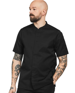 1097 Koksbuis korte mouw smart uniseks - Wit/Zwart