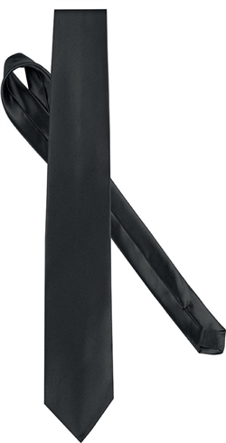 Satijnen stropdas
<br />Kariban - zwart - 8cm