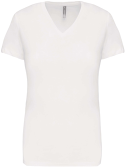 Kariban Dames T-shirt 
<br />V-hals Korte Mouwen