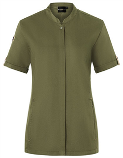 Short Sleeve Ladies Chefs Jacket Green Generation
