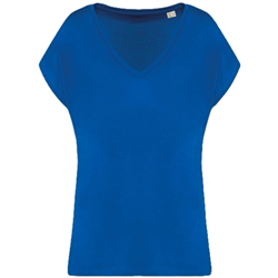 Ecologisch baggy dames-T-shirt V-hals NS312