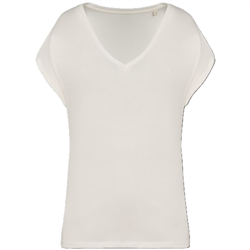 Ecologisch baggy dames-T-shirt V-hals NS312