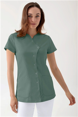 GREEN Stretch tuniek dames - asymetrische knoopsluiting