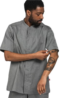 1097 Koksbuis korte mouw smart uniseks - Grijs