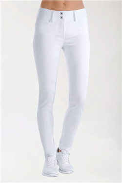 Comfort stretch broek dames - 5-pocket met brede tailleband