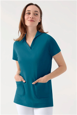 COMFY FLEX stretch oversteektuniek dames - sjaalkraag