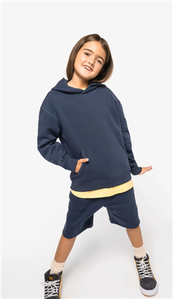 Duurzame oversized kindersweater met capuchon NS438