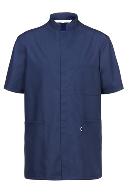 Heren Tencel tuniek<br />Blauw - GR5006