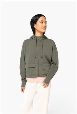 Ecologische sweatvest met capuchon French Terry NS409