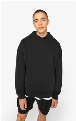 Duurzame uniseks oversized verwassen sweater met capuchon NS448