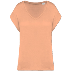 Ecologisch baggy dames-T-shirt V-hals NS312