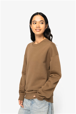 Ecologische oversized uniseks sweater met ronde hals NS407