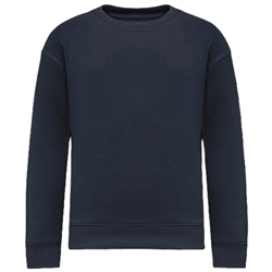 Ecologische cropped kindersweater met ronde hals NS437